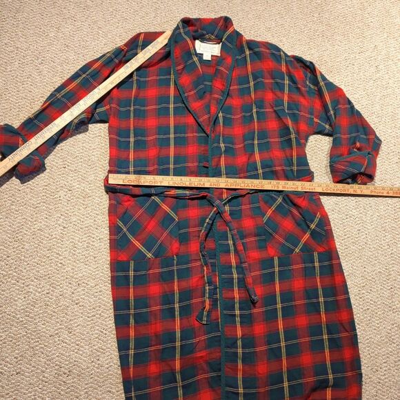 Victoria’s Secret Authentic Country Cottons Bathrobe Small Red Plaid Cottage - Picture 3 of 7